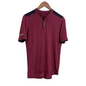 La Passione Wool Blend Cycling Jersey Maroon Mens Small
